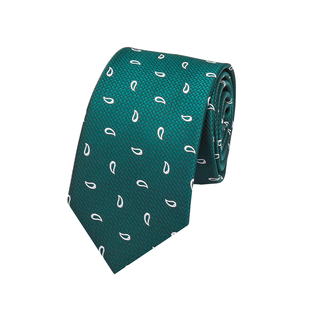 新款工廠直銷滌絲領帶現貨休閑腰果綠色領帶